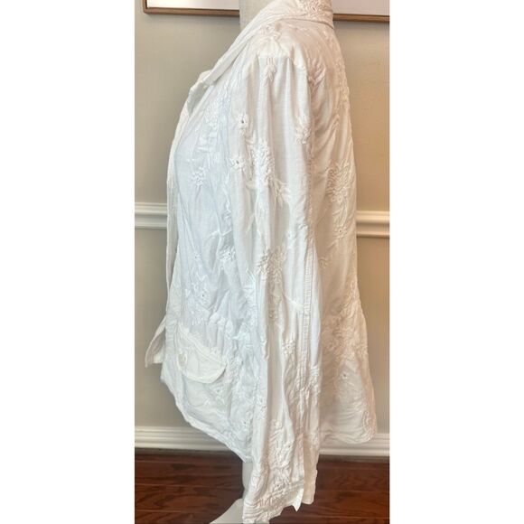 J Jill Eyelet Embroidered Cinch Waist Jacket Size Large - Picture 6 of 7